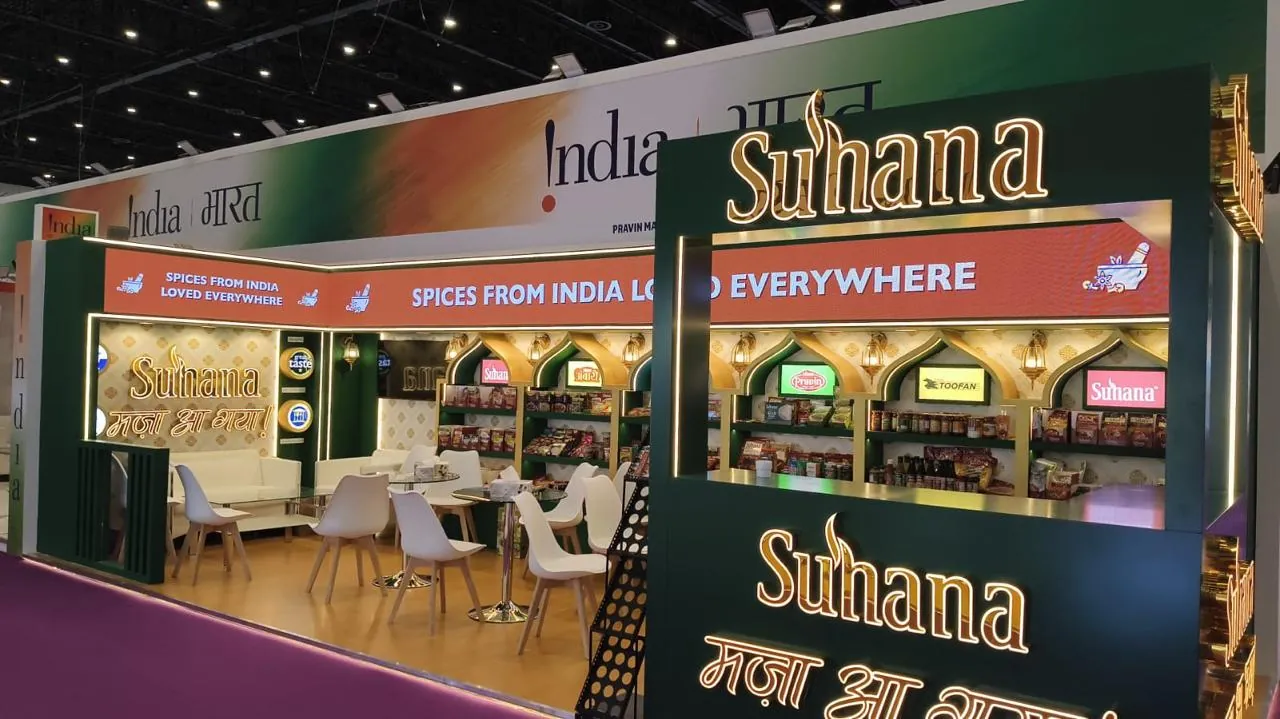 Suhana spices stand with jharokha arches at Gulfood 2026